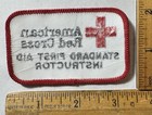 Vintage American Red Cross Logo Iron On Patch Standard First Aid Instructor