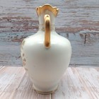 Vintage Victorian Urn Style Vase Double Handle Ornate Floral Motif Gold Accents