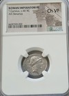 Roman Imperatorial Carisius Implements Of Coining Denarius Ngc Ch Vf Coin