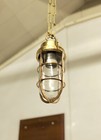 Marine Ship Original Vintage Old Brass Outdoor   Indoor Hanging Light - Set Of 2