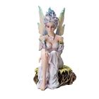 Pt Fairies Winged Air Fairy Sitting On Tree Stump Resin Figure