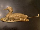 Vintage Brass Duck Mallard Wall Mount Hook Key Jewelry Holder Hanger 6  Long