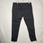 K Jeans Pants Womens 16 Black Skinny Stretch Denim Lace Up Grommet Leg Goth Punk