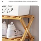 Foldable Bamboo Shoe Rack Tier Storage Shelf Entryway Organizer Wood Plant Stand