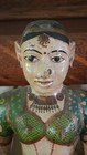 Antique Gangaur Lady Goddess Figurinewood Carved Hand Painted 