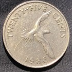 1986 Bermuda 25 Cents Elizabeth Ii Copper-nickel Coin - Vf  very Fine 