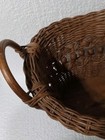 Vintage Basket Wicker With Bentwood Double Handles And Wood Beads Med 