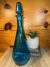 Vintage Mcm Downy Fabric Softener 14  Bottle Decanter Blue Glass Stopper W cork