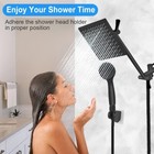 10  Black Shower Combo Rainfall High Pressure Shower Head With Handheld Sprayer