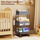3 Tier Utility Rolling Cart Baby Nursery Essentials- Baby Diaper Caddy Organizer