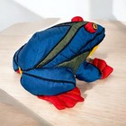 Vtg 1992 Manhattan Toy Company Nylon Frog Plush Colorblock Blue
