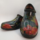 Sloggers Women s Size 6 Waterproof Rain Garden Shoes Clogs Slip On Black Red   