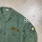 Vintage Vietnam Era Og-107 Green Ripstop Jacket Button Shirt 14 5 32 8405-082