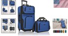 Elegant Royal Blue 2-wheel Softside Carry-on Luggage Set - Perfect For Travel