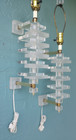 Vintage Mid Century Modern Pair Of Stacked Clear   Frosted Lucite Wall Sconce 