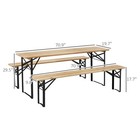 6 Ft 3 Piece Portable Camping Table Set For Backyard  Parties And Barbecues