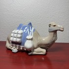 Vintage Mirmasu Ceramic Camel Figurine Blue White Beige Pack Animal Home Decor