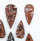 8 Piece 2  Mahogany Obsidian Arrowheads - Pow-wow - Ceremonial - Hand Knapped