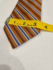 Jos a bank Tie - Orange With Blue Repp Stripes  100  Silk  Stylish Tie