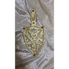 Vintage Solid Brass Trivet Ornate Scroll   Heart Iron Stand 8    Long 3 5    Wide