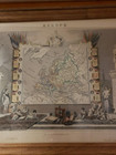 Framed Antique Mid 19th Century Atlas Universel Illustre Hand Colored Europe Map