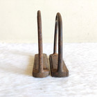 19c Vintage Handcrafted Iron Horse Decorative Stirrups Rich Patina 2pcs M963