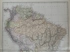 1882 South America Original Antique Colour Map By Edward Weller