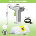 Workpro 3 6v Cordless Hot Glue Gun W 20pcs Sticks Fast Heating Glue Gun Type-c