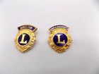 Vintage Lions Club Rank Pins Lot   4 Perfect Attendance Pins  All Have Backings