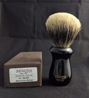 Zenith Black Resin Manchurian Two Band Badger Shaving Brush 25x51mm  Italy M7