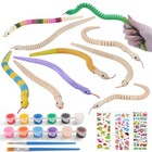  12 Pcs Unfinished Wooden Wiggly Snakes Set  12-inch Paintable Wooden Snake 
