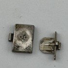 Vintage Antique Sterling Silver Book Box Bracelet Clasp Rectangle Raised Floral