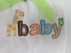Carter s Just One Year Baby Blanket White Tan Trim Giraffe Frog Natural Gift New