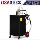50 Gallon Portable Fuel Caddy W  Manual Pump  Gas Diesel Transfer Tank On Wheels