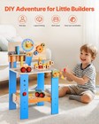 Kids Workbench 62 Pcs Wooden Tool Bench For Kids 3 Years Up Toddler Toy Wo