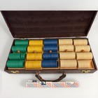 1930   s Poker Chip Set Of 500 Clay W  Playing Cards   Leather Carrying Case 
