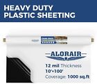 12 Mil Crawl Space Vapor Barrier 1000 Sq Ft 10 x100  Thick White Black Film Tarp