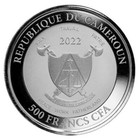 2022 1 Oz Cameroon Mandrill  999 Silver Coin 500 Francs Bu Proof-like  a657