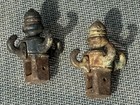 Pair Of Antique Cast Iron Fence Post Finials With Acorn Tops   Ram Horn Hooks