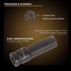 1 2 Inch Drive Deep Impact Socket Set 20 Pieces 10mm 24mm 3 5 10 Extension Bars