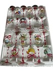 Block Twelve Days Of Christmas Goblets Hand Painted Decorated Wine Glasses