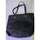Ralph Lauren Fragrances Black Faux Leather Pebble Grain Tote Bag Open Top