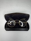 Antique vintage Eyeglasses W case - Round Wire Rimmed Spectacles