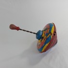 Vintage Tin Litho Spinning Top 5  Across Toy Made In Usa Kids Playing Works