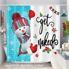 Accnicc Christmas Shower Curtain Set Funny Snowman 72 w X 72 l  pack Of 1  Blue