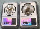 2024 S Silver Morgan   Peace Dollar Reverse Proof Two Coin Set Ngc Graded Pf 70