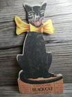 Antique Advertising Black Cat Hosiery Trade Card Black Cat W ribbon Around Neck