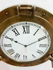 Antique Marine 15  Brass Ship Porthole Analog Clock Nautical Wall Clock Decor