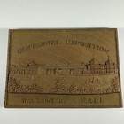 1876 Centennial Exposition Machinery Hall Wood Plaque Embossed Rev Box Phila