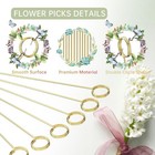 30 Pack Gold Floral Card Holder Picks 13 4 Inch Metal Flower Picks For Table